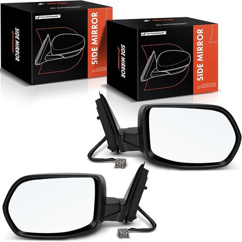 A-Premium Pair (2) سائق ومرآة الباب الجانبية للركاب-متوافق مع Honda CR-V 2007-2011-مرآة أسود قابلة للطي غير مُسخنة خارج المرآة الخلفية-استبدل# 76250SWA02 in Saudi Arabia