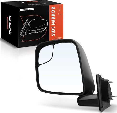 A-Premium Driver Side Manual Door Mirror - Compatible with Nissan NV200 2013-2021 & Chevrolet City Express 2015-2018 - Non-Heated Manual Folding Black Outside Rear View Mirror w/Turn Signal in Saudi Arabia