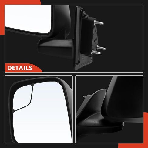 A-Premium Driver Side Manual Door Mirror - Compatible with Nissan NV200 2013-2021 & Chevrolet City Express 2015-2018 - Non-Heated Manual Folding Black Outside Rear View Mirror w/Turn Signal in Saudi Arabia