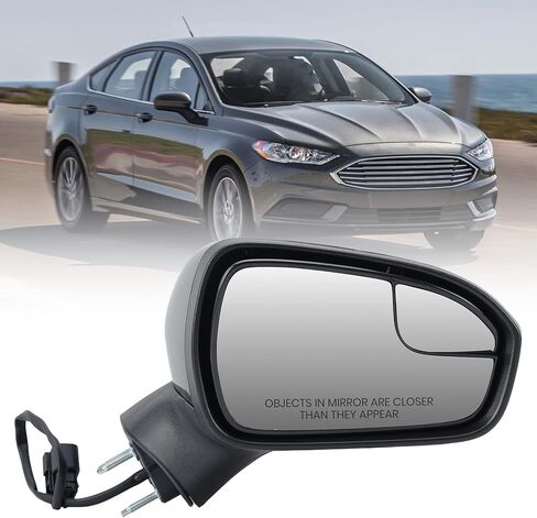 مرآة جانب الركاب متوافقة مع 2016 2017 2018 2019 2020 2021 2022 Ford Fusion Fusion Donual Fileding View View View Power Rise FS7Z-17682-B Black 3 Pins in Kuwait