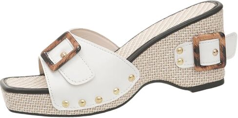 Women's Summer Large-Size Thick-Heeled Sandals - Fashion Buckle Design Slides in Kuwait