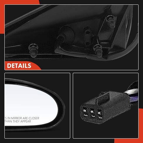 A-Premium Pair (2) Driver and Passenger Side Power Door Mirror - Compatible with Ford Mustang 1996 1997 1998 - Non-Heated, Non-Folding, Black Texture Outside Rear View Mirror - Replace# F6ZZ17682BA in Saudi Arabia
