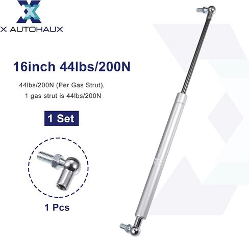 X AutoHaux 1 Set 16inch 179lbs/800n Silver Tone Lift يدعم الدعامات الصدمات الربيع الغاز مع قوس تصاعد الكرة Universal لقارب شاحنة Car RV in Kuwait