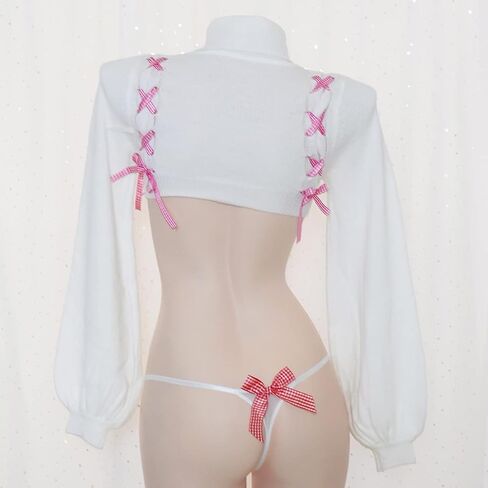 Sexy Cat Girl Cosplay Lingerie for Women Lolita Anime Turtleneck Cropped Sweater Kawaii Sleepwear Tops in Saudi Arabia