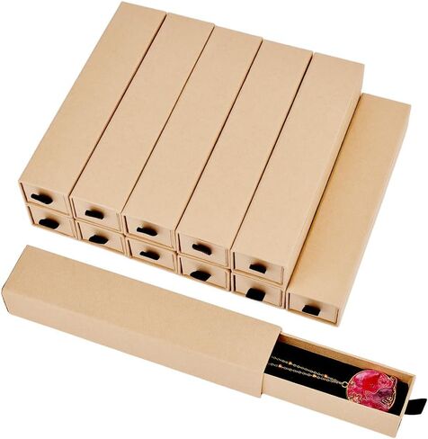 BENECREAT 16Pcs Black Drawer Jewelry Gift Box, 8.2x1.7x1.3inch Rectangles Cardboard Jewelry Case with Velvet Lnner for Wedding, Birthday Party, Graduation, Anniversary in Saudi Arabia