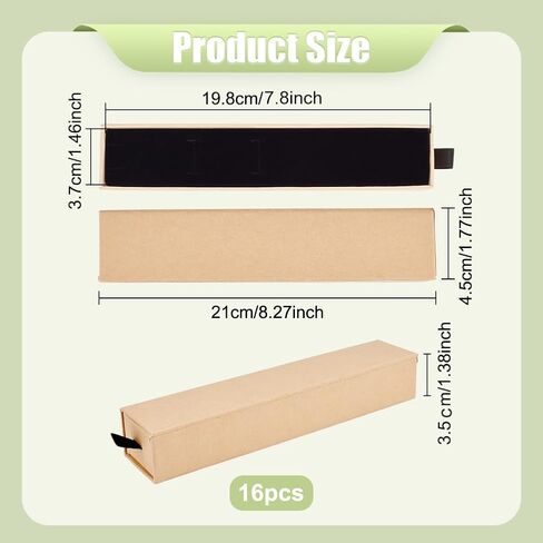 BENECREAT 16Pcs Black Drawer Jewelry Gift Box, 8.2x1.7x1.3inch Rectangles Cardboard Jewelry Case with Velvet Lnner for Wedding, Birthday Party, Graduation, Anniversary in Saudi Arabia