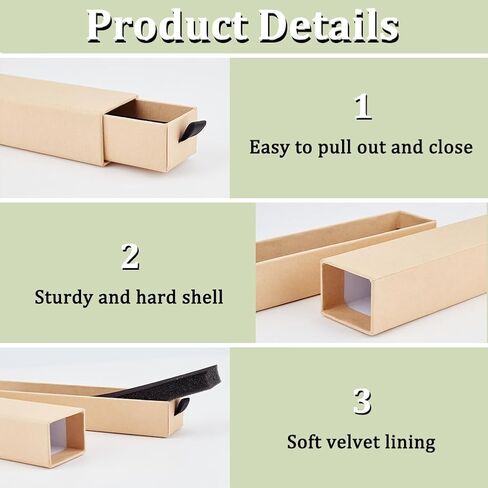 BENECREAT 16Pcs Black Drawer Jewelry Gift Box, 8.2x1.7x1.3inch Rectangles Cardboard Jewelry Case with Velvet Lnner for Wedding, Birthday Party, Graduation, Anniversary in Saudi Arabia