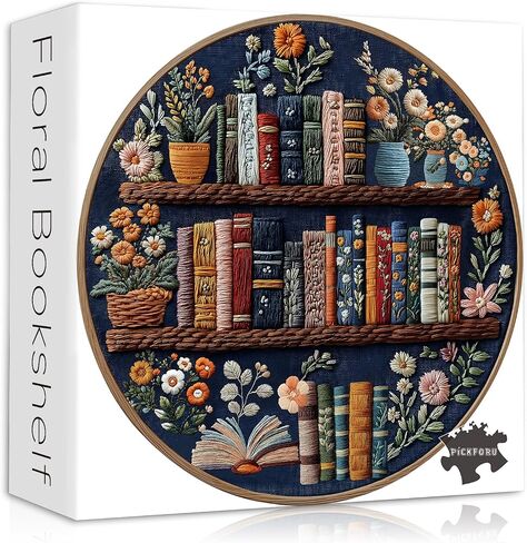 Magic Bookshelf Puzzles for Adults 1000 Pieces, Vintage Book Wildflower Pages Jigsaw Puzzle 1000 Pieces, Plant Floral Potion Mushroom Puzzle, Retro Challenging Hard Puzzle for Book Lovers in Saudi Arabia