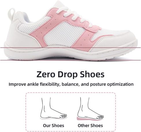 FUJEAK Barefoot Shoes Women Sneakers Walking Wide Toe Box Shoes Women Minimalist Zero Drop Shoe Breathable Fashion Sneakers Width Casual Light Gray US Size 7.5 in Saudi Arabia