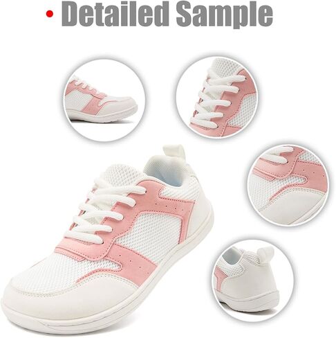 FUJEAK Barefoot Shoes Women Sneakers Walking Wide Toe Box Shoes Women Minimalist Zero Drop Shoe Breathable Fashion Sneakers Width Casual Light Gray US Size 7.5 in Saudi Arabia