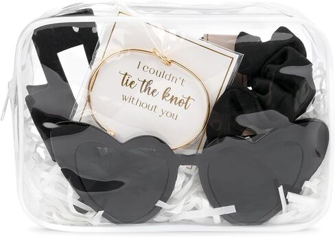 DEEKA 30 Pcs Bridesmaid Proposal Bag Set Gift Clear Makeup Toiletry Bag Bachelorette Party Favors Sunglasses Hair Claw Clips Scrunchies Knot Bracelets Bridal Wedding Party Gifts (Sage Green) in Kuwait