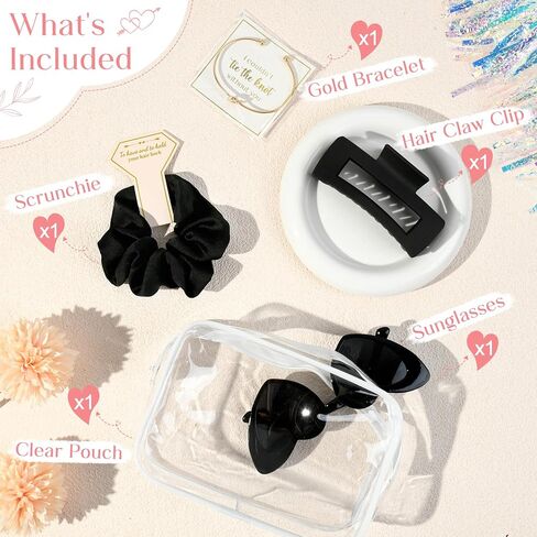 DEEKA 30 Pcs Bridesmaid Proposal Bag Set Gift Clear Makeup Toiletry Bag Bachelorette Party Favors Sunglasses Hair Claw Clips Scrunchies Knot Bracelets Bridal Wedding Party Gifts (Sage Green) in Kuwait
