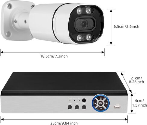 FOUERS H.265+ 5MP 8 مسجل أمان قناة DVR مع 500G HDD ، الكشف البشري الهجين 5-في 1 كاميرا DVR AHD/TVI/CVI/XVI/IPC ، مسجل فيديو للمراقبة 8CH لكاميرا الأمان ، الوصول عن بعد in Kuwait