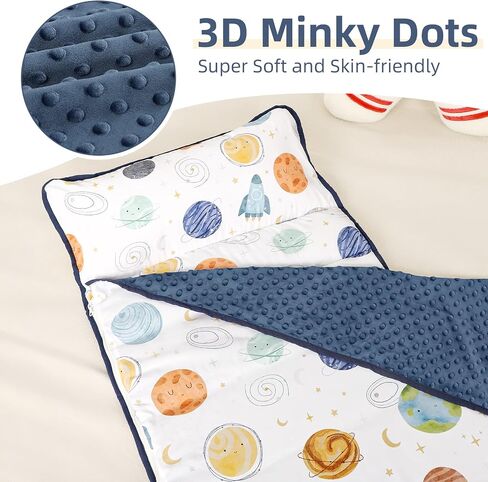 MFS Toddler Nap Mat for Preschool, Kids Sleeping Mat with Removeable Pillow and Minky Dot Blanket, Kids Sleeping Bag for Boys Girls, Detachable Zipper, Pink Elephants in Saudi Arabia