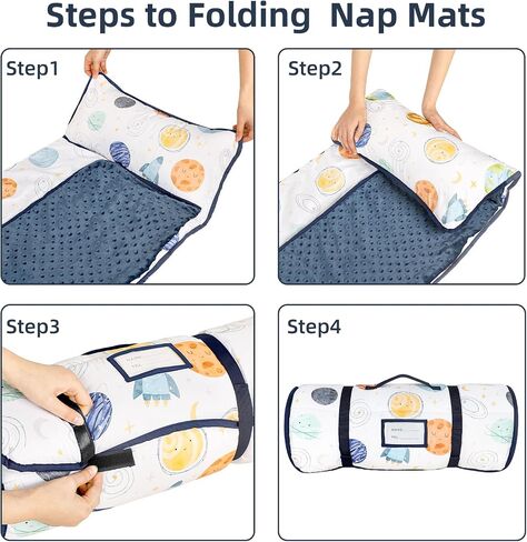 MFS Toddler Nap Mat for Preschool, Kids Sleeping Mat with Removeable Pillow and Minky Dot Blanket, Kids Sleeping Bag for Boys Girls, Detachable Zipper, Pink Elephants in Saudi Arabia