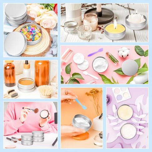 MotBach 8 Pack 4oz Tin Jars, 120ml Metal Tin cans, 4ounce Aluminum tin can jar Containers with Screw Lid for Lotion Bars, Salve, Balms, Beard Balm, Spices, Sample, Toiletries, Creams, Makeup Cosmetic in Saudi Arabia