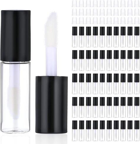 100 Pcs Mini Lip Gloss Tubes, Refillable Lip Balm Bottle Transparent Empty Containers Travel Personal Cosmetic Inserts Cosmetic Tools Mini Lipstick Containers for Women DIY Makeup in Saudi Arabia