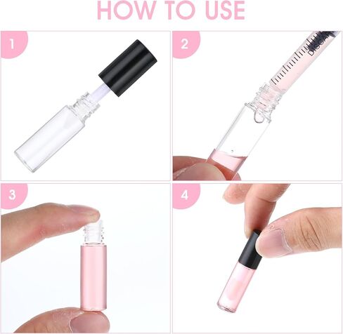 100 Pcs Mini Lip Gloss Tubes, Refillable Lip Balm Bottle Transparent Empty Containers Travel Personal Cosmetic Inserts Cosmetic Tools Mini Lipstick Containers for Women DIY Makeup in Saudi Arabia
