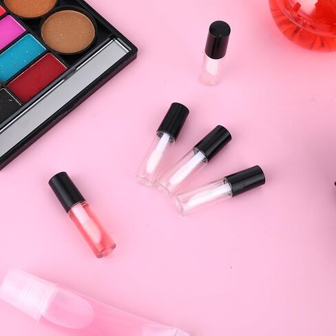 100 Pcs Mini Lip Gloss Tubes, Refillable Lip Balm Bottle Transparent Empty Containers Travel Personal Cosmetic Inserts Cosmetic Tools Mini Lipstick Containers for Women DIY Makeup in Saudi Arabia