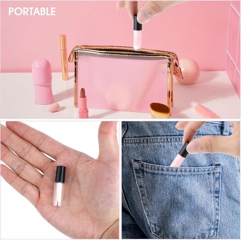 100 Pcs Mini Lip Gloss Tubes, Refillable Lip Balm Bottle Transparent Empty Containers Travel Personal Cosmetic Inserts Cosmetic Tools Mini Lipstick Containers for Women DIY Makeup in Saudi Arabia