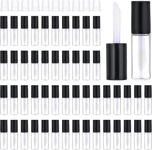 100 Pcs Mini Lip Gloss Tubes, Refillable Lip Balm Bottle Transparent Empty Containers Travel Personal Cosmetic Inserts Cosmetic Tools Mini Lipstick Containers for Women DIY Makeup in Saudi Arabia
