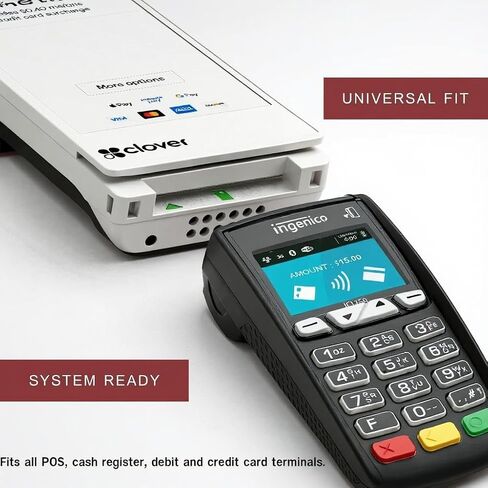 (50 لفة) 2 1/4 × 50 'BPA ، استلام الورق الحراري ، قوائم استلام الورق الحراري Clover Flex POS Cash Record Paper لمحطات بطاقات الائتمان ، Mini ، 57 ملم in Kuwait