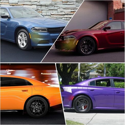 طقم مصباح علامة جانبية متتابعة ملائمة لـ Dodge Charger SXT ، SCATPACK ، SRT HELLCAT (2015-2023) 4pcs بما في ذلك علامات الدوران الخلفي الأمامي مع إكسسوارات مؤشرات المصد الأبيض (LED الأبيض) in Saudi Arabia