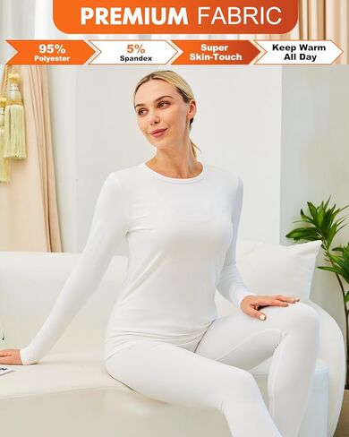 CL convallaira Women Thermal Underwear Base Layer Long Johns with Fleece Lined Set Winter Warm Top Bottom in Kuwait