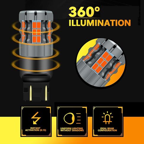 7443 LED LED Brake Light Lights متوافقة مع Honda Civic 1996-2001 و 2006-2015 ، Red Light ، Plug and Play ، حزمة 2 in Kuwait