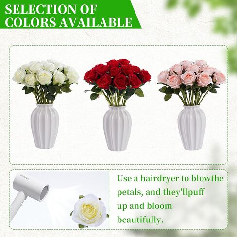 20 PCS الورود الحمراء الزهور الاصطناعية ، الورود المزيفة الزهور الحريرية بالجملة ، باقة زهرة فو مع سيقان طويلة الزفاف مركزية للزفاف الجدول باقة ديكور المنزل in Kuwait
