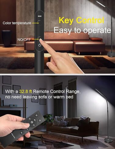 LED Floor Lamp,Tall Standing Floor Lamps for Living Room,Adjustable Gooseneck ReadingReading Light, no Remote Control Required, Minimalist Style for Bedroom Office in Saudi Arabia