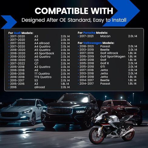 94833 Iridium Platinum Sparks Plugs 4 - متوافق مع VW Jetta و Passat و Golf و Beetle و GTI ومتوافق مع Audi A4 Allroad و A4 Quattro و Q5 و Q7 و A5 Sportback و A6 و A3 و TT Quattro & Macan in Kuwait