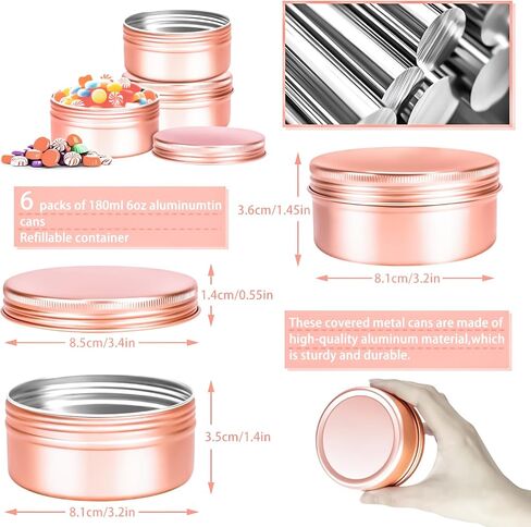 MotBach 8 Pack 4oz Tin Jars, 120ml Metal Tin cans, 4ounce Aluminum tin can jar Containers with Screw Lid for Lotion Bars, Salve, Balms, Beard Balm, Spices, Sample, Toiletries, Creams, Makeup Cosmetic in Saudi Arabia