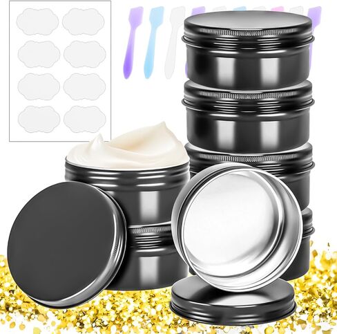 MotBach 8 Pack 4oz Tin Jars, 120ml Metal Tin cans, 4ounce Aluminum tin can jar Containers with Screw Lid for Lotion Bars, Salve, Balms, Beard Balm, Spices, Sample, Toiletries, Creams, Makeup Cosmetic in Saudi Arabia