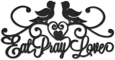 FEEYII EATE PRIEAT LOVE METAL WALL ART Rustic Iron Inspiral Words Modern Modern Kitch Decoring Decore for Kitchen Farmhouse Home Decoration Black (Gare-16.5 × 8.5 inch) in Saudi Arabia