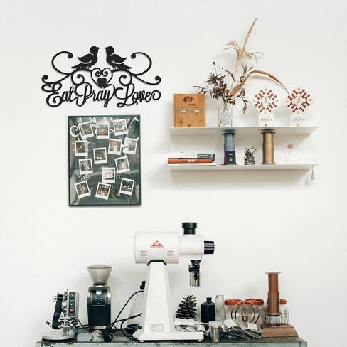 FEEYII EATE PRIEAT LOVE METAL WALL ART Rustic Iron Inspiral Words Modern Modern Kitch Decoring Decore for Kitchen Farmhouse Home Decoration Black (Gare-16.5 × 8.5 inch) in Saudi Arabia