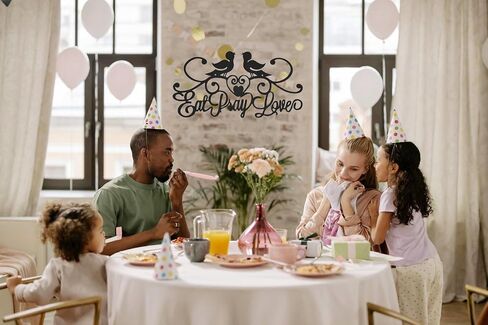 FEEYII EATE PRIEAT LOVE METAL WALL ART Rustic Iron Inspiral Words Modern Modern Kitch Decoring Decore for Kitchen Farmhouse Home Decoration Black (Gare-16.5 × 8.5 inch) in Saudi Arabia