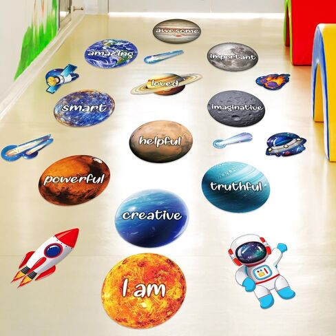 Funrous 20 Pcs Inspirational Quotes Floor Stickers Watercolor Motivational Hopscotch Game Floor Decals Colorful Inspirational Positive Sayings Wall Decals for Classroom School Nursery Playroom Decor in Saudi Arabia
