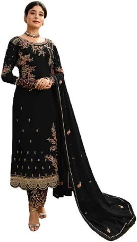 Henith Collection Indian/Pakistani Ethnic wear Georgette Straight Salwar Suit Salwar Kameez Ready To Wear in Saudi Arabia