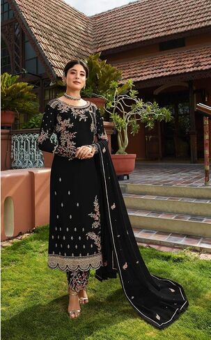Henith Collection Indian/Pakistani Ethnic wear Georgette Straight Salwar Suit Salwar Kameez Ready To Wear in Saudi Arabia