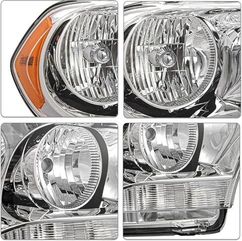 Halogen Headlight Assembly Compatible with 2011 2012 2013 Dodge Durango w/o HID Passenger and Driver Side Black Housing & Clear Reflector in Kuwait