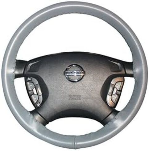 Wheelskins Original One Color non perforated style Leather Steering Wheel Cover - Color: Charcoal, Size: AX in Saudi Arabia