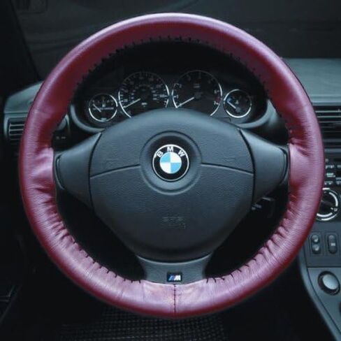 Wheelskins Original One Color non perforated style Leather Steering Wheel Cover - Color: Charcoal, Size: AX in Saudi Arabia
