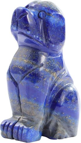 SMQ Crystal Dog Statues Home Decor Hand Carved Green Aventurine Small Dog Stone Healing Crystal Figurines Puppy Pet Sculpture Women Gifts(2 Inches) in Kuwait