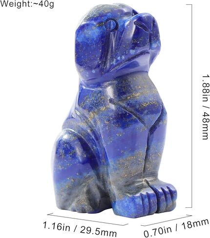 SMQ Crystal Dog Statues Home Decor Hand Carved Green Aventurine Small Dog Stone Healing Crystal Figurines Puppy Pet Sculpture Women Gifts(2 Inches) in Kuwait