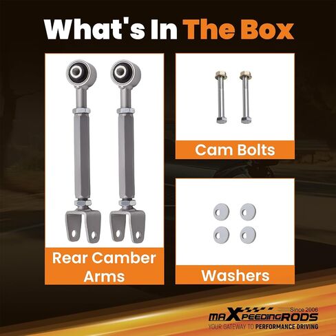 MaxPeedingrods أذرع الحدبة الخلفية لنيسان 370Z 2009-2016 ، من أجل Infiniti G35 Coupe Sedan G37 M35 M45 Q40 QX70 ، مع مسامير CAM in Saudi Arabia