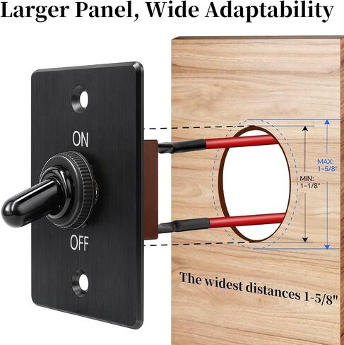 12V Toggle Switch with Aluminum Mounting Plate Pre-soldered 14AWG Leads 20A 2 Pin SPST ON/OFF Toggle Switch with Weather-resistant Boot Cover for Marine Boat RV Trailer Truck Automotive (1Pcs) in Saudi Arabia