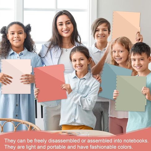 4set 5 Tab Discbound Pocket Dividers 8.5 x 11 Dividers with Pockets Discbound Pocket Folders DiscBound Binder Dividers Plastic Dividers with Tabs DiscBound Planner Supplies for Business Office(Boho) in Kuwait