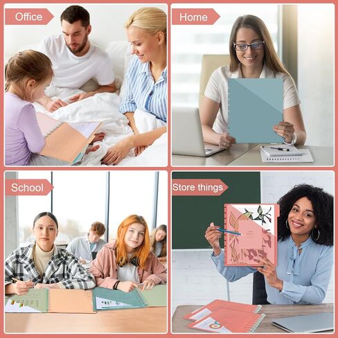 4set 5 Tab Discbound Pocket Dividers 8.5 x 11 Dividers with Pockets Discbound Pocket Folders DiscBound Binder Dividers Plastic Dividers with Tabs DiscBound Planner Supplies for Business Office(Boho) in Kuwait