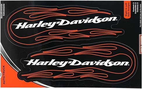 Harley-Davidson 2 قطعة نيران H-D شارات كبيرة-أسود-6 × 12 بوصة. in Saudi Arabia